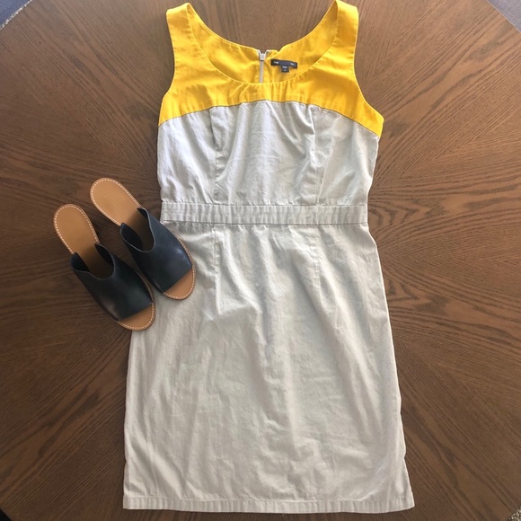 GAP Color Block Gray and Mustard Dress - Picture 2 of 4